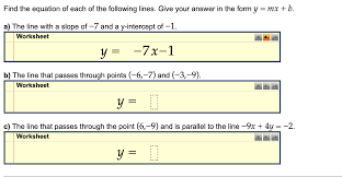 This activity for congruent triangles helps my students so much! Solved Find The Equation Of Each Of The Following Lines Chegg Com