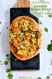 Place your naan bread onto the air fryer tray or in the air fryer basket. Tandoori Paneer Naan Pizza Oven Air Fryer Spice Cravings