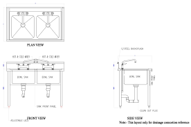 kitchen sink design with plan elevation