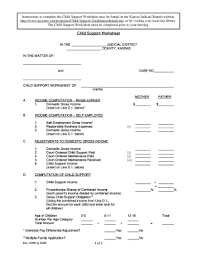 Fillable Online Kansasjudicialcouncil 8 Child Support