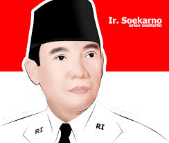 Karikatur untuk hadiah kepada dosen kuliah. Gambar Ir Soekarno Kartun