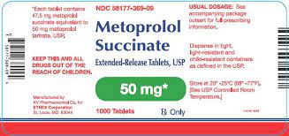 Metoprolol Succinate Extended Release Tablets Usp 50 Mg