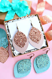 How to make geometric leather earrings. Glitter Leather Earrings A 15 Minute Craft Project Happy Go Lucky