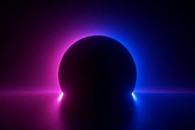 3d Render Blue Pink Neon Round Frame Circle Ring Shape Empty Space Ultraviolet Light 80s Retro Style Fashion Show Stage Abstract Background Stock Photo Download Image Now Istock