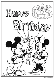 Happy Birthday Coloring Mickey Mouse 01 Birthday Coloring Pages Mickey Mouse Coloring Pages Coloring Books