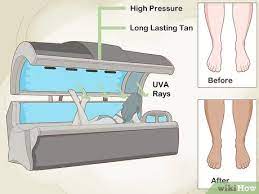 Indoor tanning (left side) dramatically speeds up how quickly your skin ages. How To Use A Tanning Bed With Pictures Wikihow