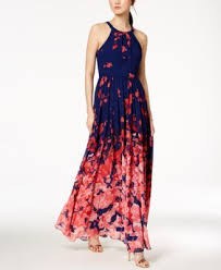 Betsy Adam Printed Halter Gown Macys Com Halter Gown Review Dresses Womens Dresses