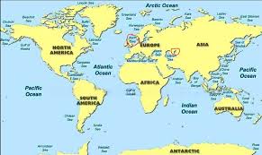 The food and agriculture organization delineated two fishing. Classwork Worksheet On The Given Outline Map Of The World Mark And Label The Following A Atlantic Ocean B Arctic Ocean C North Sea D Aral Sea E Dead Sea Lake Titicaca