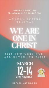 Don’t miss our Spring Revival, happening tonight through Friday, March  12-14 at 7:30 PM nightly! 🌿 Join us as we come together under the theme  ‘We Are One in Christ’ with guest minister Rev. Dr. Nate ...
