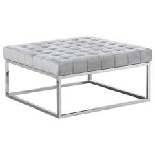 Crystorama, possini, adagio, george kovacs, kichler Upholstered Square Ottoman Coffee Table With Silver Base 796914730668 Ebay