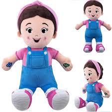 Plüss baba, Noonedibs, aranyos baba, gumifejjel, hanggal, levehető  ruhákkal, korai neveléssel, zenével, puha és kényelmes, nyugtatólag altató  baba, 3 éves kortól, cseresznye rózsaszín