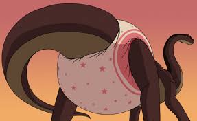 67372 - safe, artist:barn, littlefoots mother (the land before time),  apatosaurus, dinosaur, sauropod, feral, sullivan bluth studios, the land  before time, universal pictures, 2d, brown body, diaper, diaper fetish,  female, fetish, rear