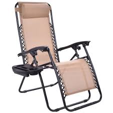 Outdoor Patio Folding Zero Gravity Reclining Lounge Chair W Utility Tray Zero Gravity Chair Outdoor Outdoor Chairs Reclining Outdoor Chair