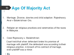 In malaysia, the age ofmajority is recognized as above eighteen years of age as stated in the age of majority act 3. 1 Ptt 444 Technologist In Society Law Contract
