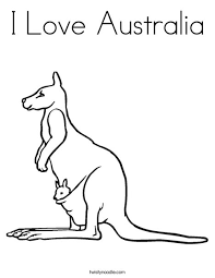 It is especially fun to color australian coloring pages with kangaroos and.koalas ! I Love Australia Coloring Page Twisty Noodle