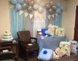 Gift Table For Boy Baby Shower Streamer And Balloon Backdrop Baby Boy Shower Balloon Backdrop Baby Shower