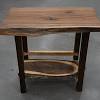 Wood coffee table with steel pipe legs made of reclaimed wood. 1