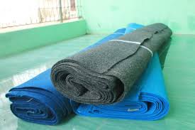 Karpet karet roll motif polos meteran, tebal 4 mm, lebar 1.2 m: Karpet Tikar Polos Bekas Merk Buana Gulungan Meteran Murah