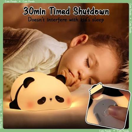 SALUOKE Children's Night Light, Panda Night Lamp, Children, 3 Light Modes, Nursing Light, Dimmable with Timer, Touch Control, Silicone Night Light, Baby, USB Rechargeable Panda Lamp, Cute Night Light, Buy, Best Price.