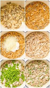 One Pot Creamy Chicken And Mushroom Pasta With Peas Family Food On The Table