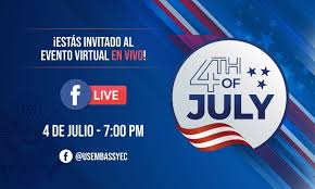 El día 4 de julio es el día de la independencia de estados unidos y se celebra una de las fiestas más importante del país. La Embajada De Los Estados Unidos Celebrara El Dia De La Independencia De Forma Segura Con Un Evento Virtual El 4 De Julio Embajada Y Consulado De Ee Uu En Ecuador