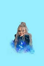 Do you have a strange addiction to billie eilish's music that cannot be explained? Cartoon Billie Eilish Wallpaper