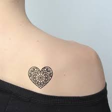 Little Tattoos Heart Shaped Mandala Temporary Tattoo Buy Here Heart Temporary Tattoos Mandala Tattoo Design Tattoos