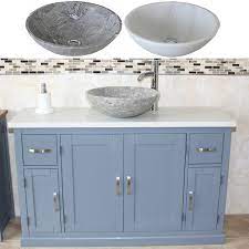 Signaturehardware.com has been visited by 10k+ users in the past month Grey Painted Bathroom Vanity Unit Quartz Top Cabinet Marble Bowl Basin Ebay