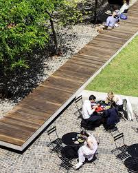 A Perfect Sydney Lunch Spot On A Beautiful Day Laid Are Our Fan Shaped Italia Porphyry Cobblestones The S Public Space Landscape Architect Urban Landscape