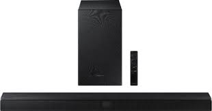 Sleek design fits any narrow space including tabletop. Samsung 2 1 Channel Soundbar With Wireless Subwoofer And Dolby Audio Dts Virtual X 2020 Black Hw T550 Za Best Buy