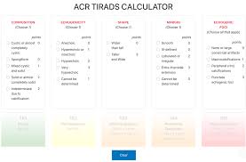 Acr Tirads Caclulator For Thyroid Nodules Ultrasound Radiogyan Com In 2020 Radiology Calculator Thyroid