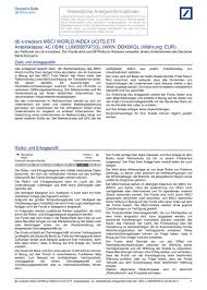 Bankabhängige fonds deutsche großbanken und ihre fondsgesellschaften. Key Investor Information Document Kiid Etf Db Com Deutsche