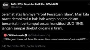Fadli zon official) @fadlizon on twitter. Fpi Ganti Nama Fadli Zon Selamat Atas Lahirnya Front Persatuan Islam