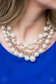 Ballroom Service White Paparazzi Necklace All Eyes On U White Pearl Necklace White Necklace Necklace