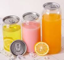 500ml 16oz Pop Top Transparent Plastic Easy Open Pull Ring Lid Cans Plastic  Soda Cans for Beverage Packing
