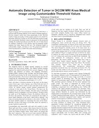 Master bill of lading with attached underlying bills of lading. Pdf Automatic Detection Of Tumor In Dicom Mri Knee Medical Image Using Customizable Threshold Values