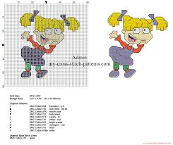 Featured pattern of the week: Angelica Pickles Rugrats Cross Stitch Pattern Baby Bib Idea Free Cross Stitch Patterns Simple Unique Alphabets Baby
