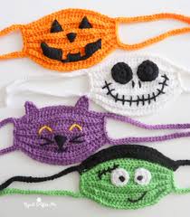 Includes optional nose wire and optional filter pocket. Halloween Crochet Face Masks Repeat Crafter Me