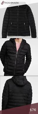 Zara Mens Black Faux Suede Puffer Jacket Puffer Jackets Jackets Faux Suede Zara puffer faux fur trim jacket with hood large. zara mens black faux suede puffer