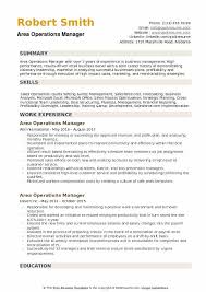 Area Operations Manager Resume Samples Qwikresume