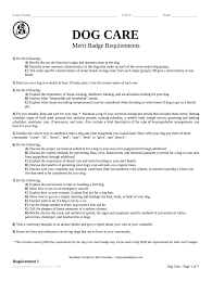 The love and interdependence between humans and dogs has endured for thousands of years. Dog Care Merit Badge Worksheet Doc Template Pdffiller