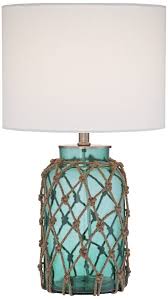Crosby Blue Glass Bottle Rope Table Lamp Blue Glass Bottles Rope Table Lamps Glass Table Lamp