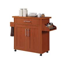 hodedah wheeled kitchen island cart