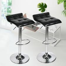 Bonded leather seat and back. Set Of 2 Bar Stool Adjustable Swivel Leather Seat Counter Dining Kitchen Chair Bar Stools Aliexpress