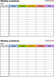 The schedule will be used by the employee to schedule himself to fulfill the standard tasks of his job at the time and time range indicated by you, the manager. Free Weekly Schedules For Pdf 18 Templates