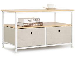 The best way to tie your room together is with a stylish coffee table. Suhu Storage Coffee Table With Shelf 2 Fabric Drawers Metal Square Sofa Side Table Modern End Table Small Tv Cabinet For Living Room Bedroom Industrial Wooden Steel Beige White Buy Online In Canada At