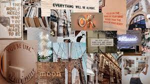 Neutral Collage Laptop Background Collage Background Cute Wallpapers Laptop Backgrounds