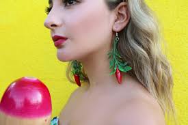 Chili Pepper Earrings (fruit Earrings Chili Fruits Spicy Mama Thai Chili  Pepper Crown Mexican Costume Red Hot)