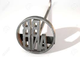 Immobilise your animals securely during branding; A Metal Cattle Branding Iron With The Word Brand As The Marking Stock Photo Picture And Royalty Free Image Image 73974434