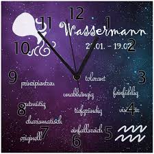 Die obigen beschreibungen für das sternzeichen wassermann sind kostenlose typologien, welche sich an alle personen mit dem sternzeichen wassermann richten. Uhr Sternzeichen Wassermann 30 X 30 Cm Schwarze Zeiger Posterdepot De